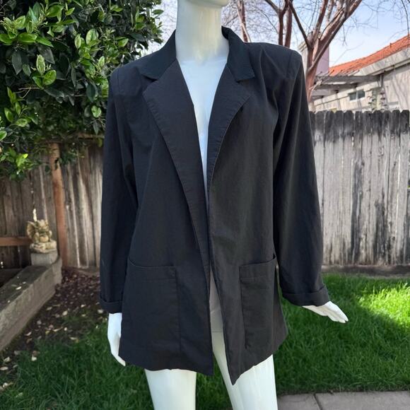 Vtg 80's Lady Van Heusen Black Long Blazer U.S.A Women's Size 11/12 - Picture 1 of 10